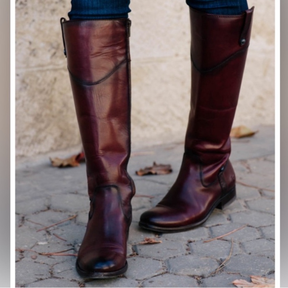 Frye Women's Melissa Tab Tall Riding Boot - Redwood